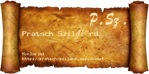 Pratsch Szilárd névjegykártya